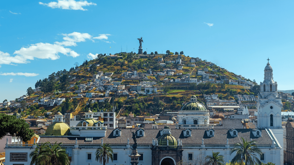 Panoramic view of El Panecillo hill and Quito city, included in the Amazon Homestay Adventure - Canoes, Cacao & More | Quichua Living itinerary.