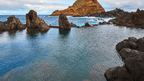 Natural volcanic rock pools in Madeira, a refreshing stop during the 6-days hiking Madeira’s trails and coastal exploration.