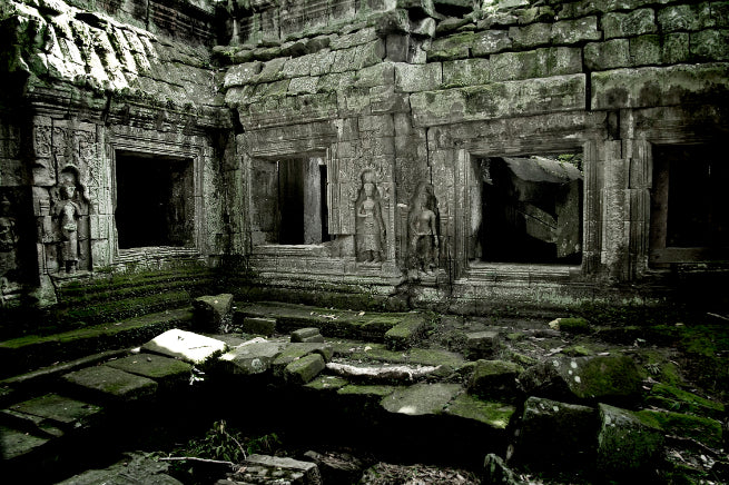 Mossy temple ruins in Cambodia, a serene stop on the Angkor to Islands 16-Day Tour - Khmer Culture to Thai Coasts.