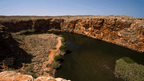 Scenic view of red rock gorge and river in Cape Range National Park, part of the Ningaloo Safari 3-Day Kayak & Snorkel Tour.
