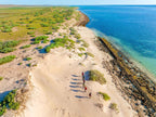 Hikers explore the stunning coastline during a 3-day adventure trek along Ningaloo in Western Australia.